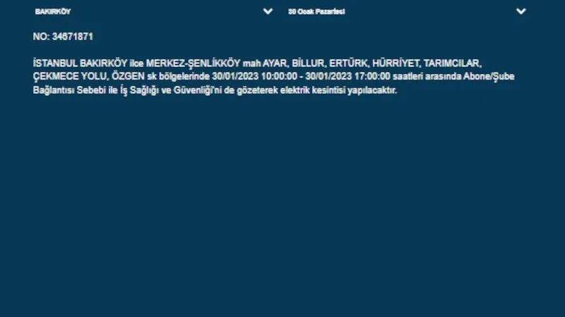 İstanbullular dikkat: Yarın 24 ilçede elektrik kesilecek 24