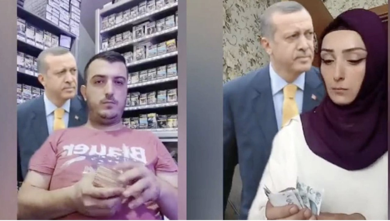 Erdoğan'ın fotoğrafını kullanarak para sayma videosu çekenlere soruşturma başlatıldı