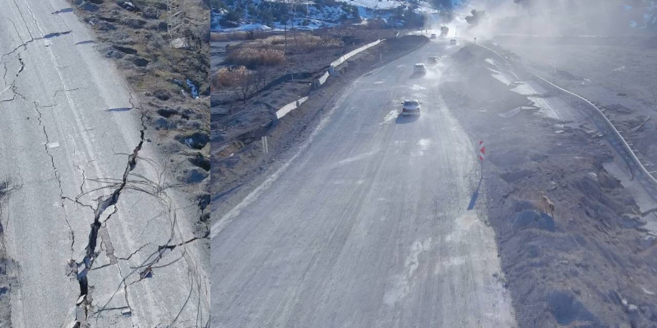 Depremin otoyollardaki tahribatı: Hem yarıldı, hem çöktü