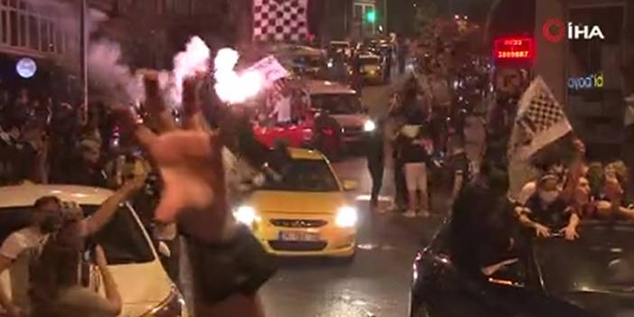 Beşiktaş taraftarı ile polis ve bekçiler arasında kavga: Silah çekip havaya ateş açıldı