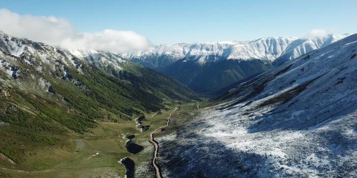 Kaçkar'da kar sürprizi... Cennete kısa bir yolculuk
