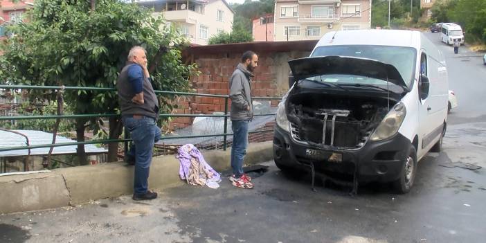 Tartıştığı amcasının minibüsünü yaktı