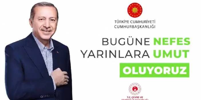 Erdoğan'ın 'Çevre Günü' videosunda kullandığı slogan CHP'li belediyeye ait çıktı