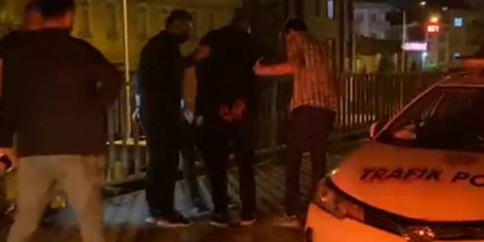 Polislerden kaçarken polis otosuna çarptılar