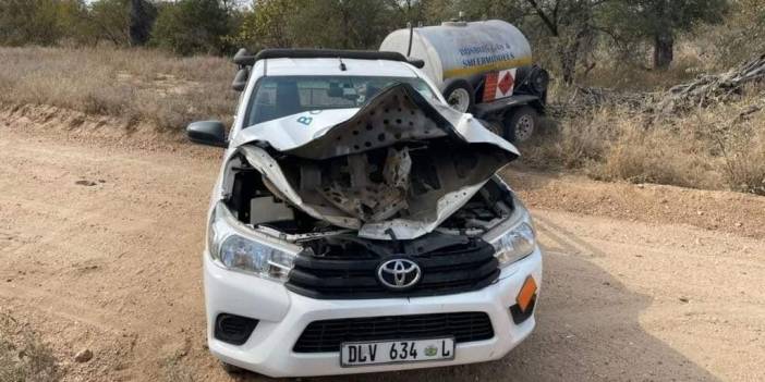 Güney Afrika’da fil arabayı parçaladı