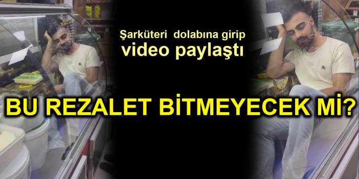 Gıda ürünün bulunduğu buzdolabına girip, video paylaştı