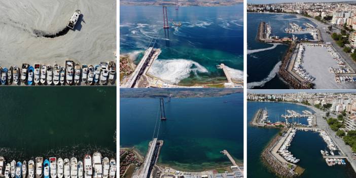 Müsilaj'da son durum: Marmara Denizi'nin güney kıyılarının öncesi ve sonrası havadan görüntülendi