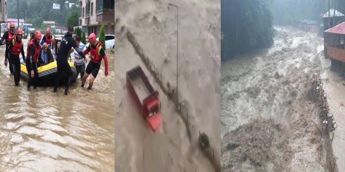 Doğu Karadeniz yine sele teslim: Dereler taştı, yollar kapandı