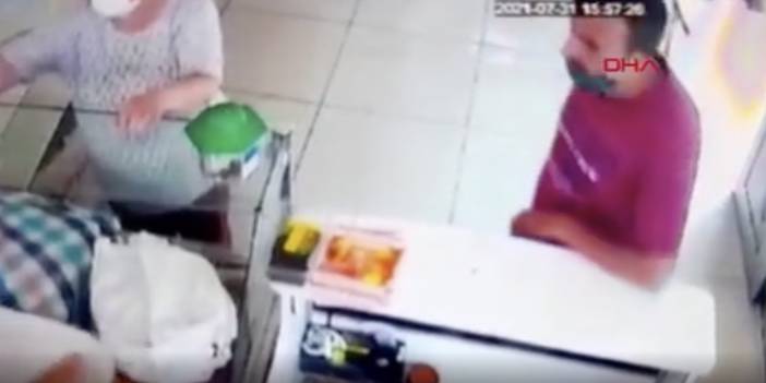 Lahmacun siparişi verip cep telefonu çalan hırsız kamerada