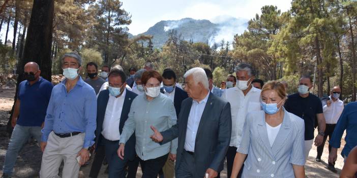Akşener, yangın bölgesinde: Halk panikte ve bu şüphelerden arındırılmalıdır