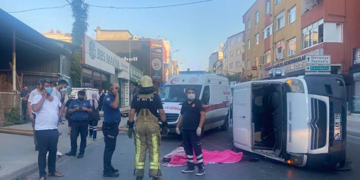 Ümraniye'de silah fabrikası çalışanları taşıyan minibüs kaza yaptı: 1 ölü 5 yaralı