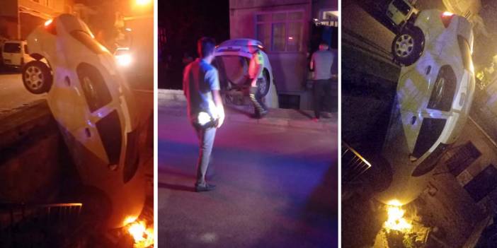Ehliyetsiz sürücünün otomobili bahçeye uçtu: Sevgilisini bırakıp kaçtı