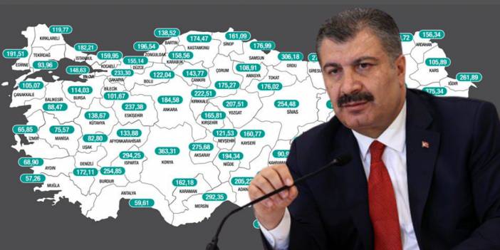 Bakan Koca, illere göre haftalık Covid-19 vaka sayılarını açıkladı