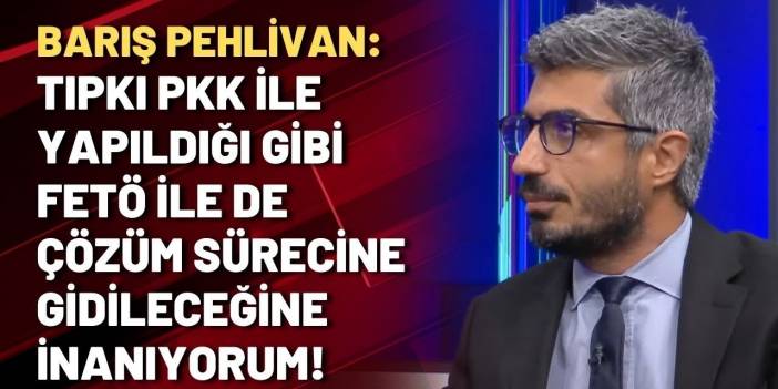 Barış Pehlivan: Tıpkı PKK ile yapıldığı gibi FETÖ ile de çözüm sürecine gidileceğine inanıyorum!