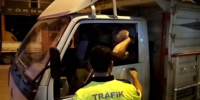 30 dakika polisten kaçan alkollü sürücü direksiyon başında uyurken yakalandı