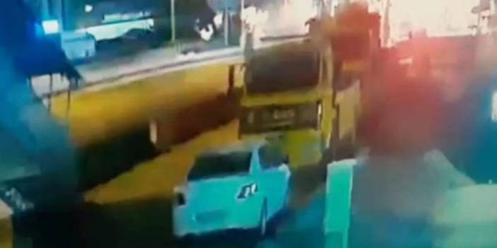 7 işçinin yaralandığı kaza anı kamerada