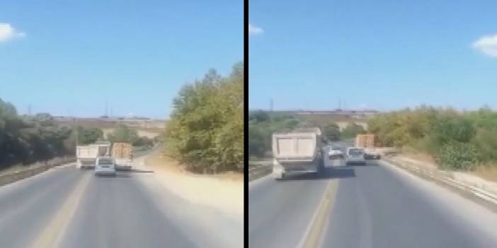 Hafriyat kamyonu, hatalı sollama yaparken kamyoneti deviriyordu