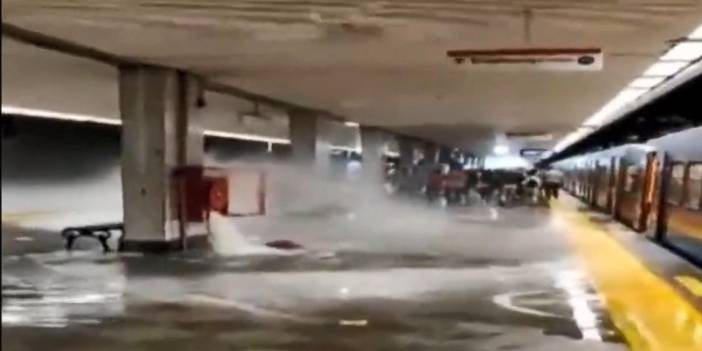 Yangın hortumunun vanası kırıldı: İstasyon sular altında kaldı