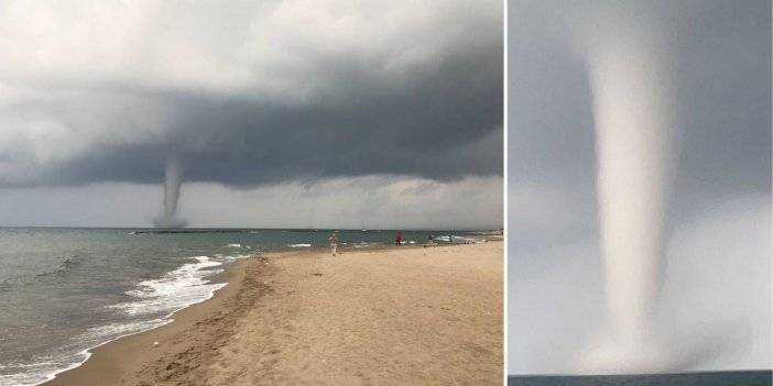 Karasu'da denizde hortum oluştu