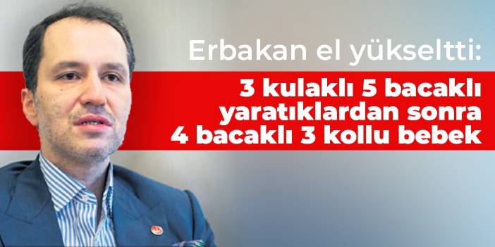 Erbakan el yükseltti: 3 kulaklı 5 bacaklı yaratıklardan sonra 4 bacaklı 3 kollu bebek