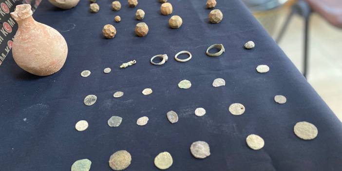 Zeytin bidonunda kaçak eser