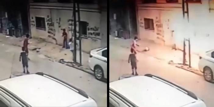 Sokakta top oynayan çocuğun ölümden döndüğü anlar kamerada