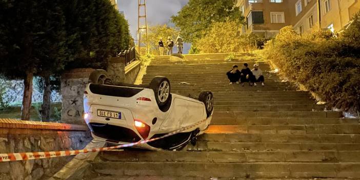 Navigasyon kazası: Araç takla attı