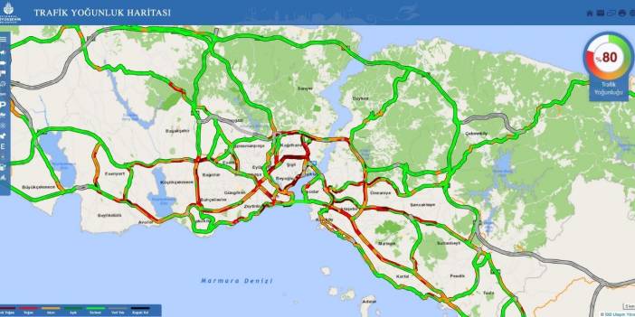 İstanbul'da trafik yoğunluğu yüzde 80