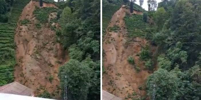 Rize'de heyelan: Bir kişi son anda kurtuldu