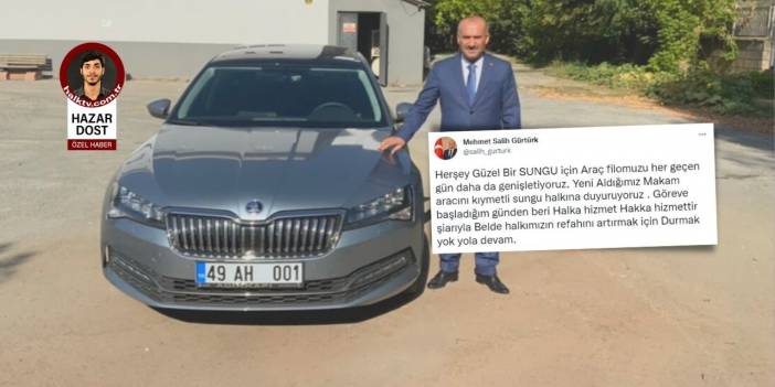 5 bin nüfuslu Muş-Sungu Belediye Başkanı'na 430 bin TL'lik makam aracı: 'Halka hizmet hakka hizmet' diyerek poz vermiş