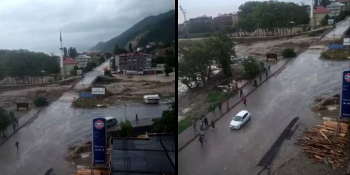 Sinop'taki selde köprünün yıkılış anlarının görüntüleri ortaya çıktı