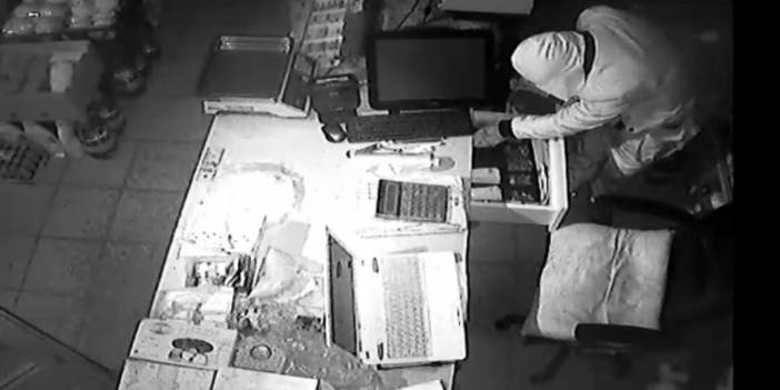 Demir kesme makinesiyle hırsızlık kamerada