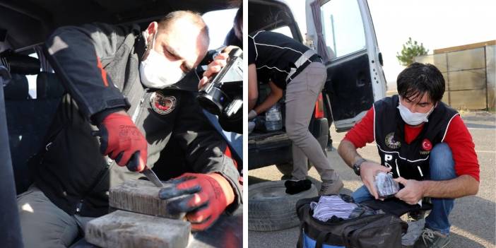 Hafif ticari araçtaki 1,5 milyon liralık 15 kilo eroini 'Athena' buldu