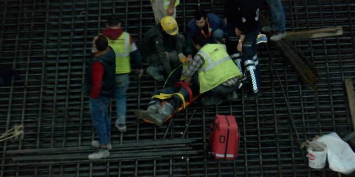 Metro inşaatında işçileri taşıyan sepetin halatı koptu: 3 yaralı