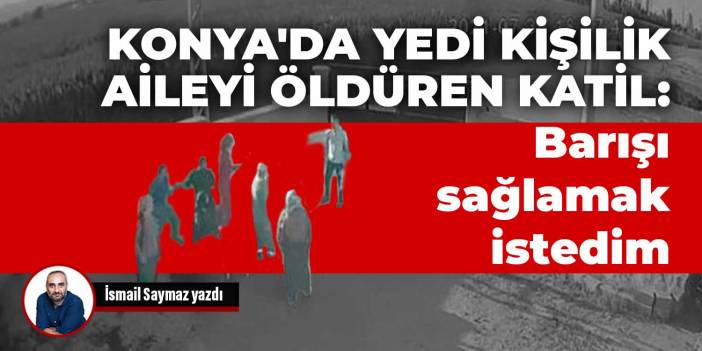 Konya'da yedi kişilik aileyi öldüren katil: Barışı sağlamak istedim