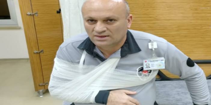 Kavgayı ayıran güvenlik görevlisinin kolu çıktı