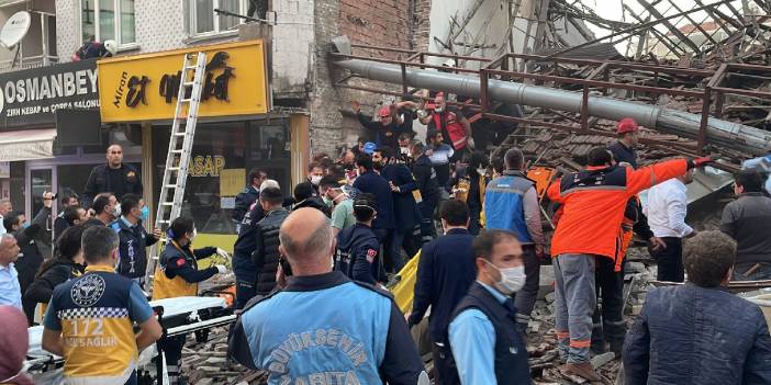 Malatya'da bina çöktü