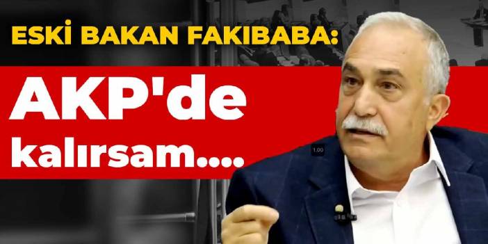 Eski Bakan Fakıbaba: AKP'de kalırsam....