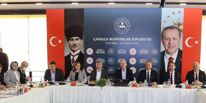 Bakan Soylu, Çatalca'da muhtarlarla buluştu