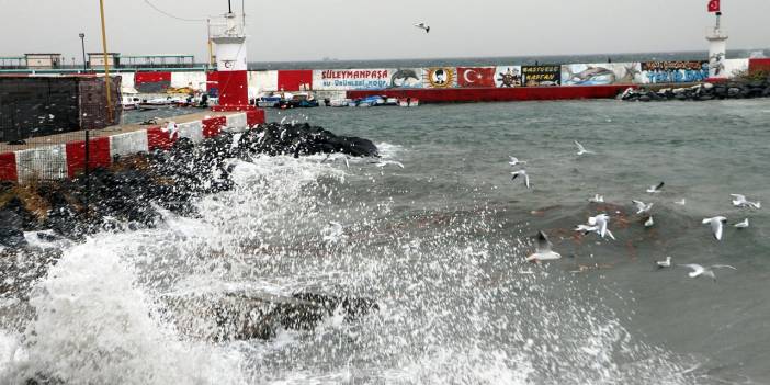 Tekirdağ'da fırtına nedeniyle feribot seferleri iptal edildi