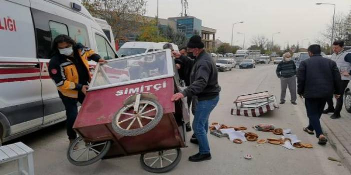 Fırtınada devrilen simit arabasının altında kaldı: Simitçi ağır yaralandı