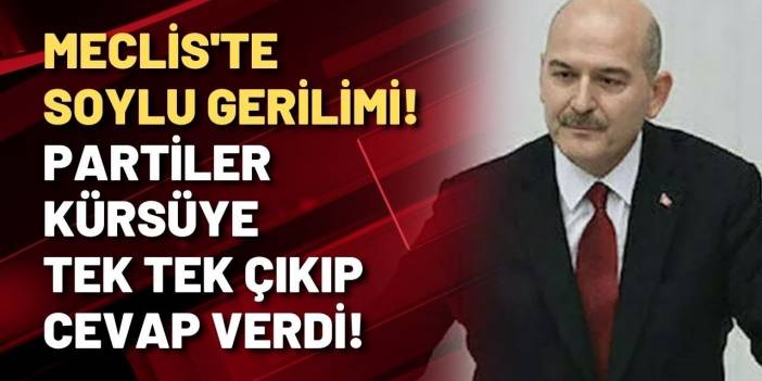 Meclis'te Soylu gerilimi: Partiler kürsüye tek tek çıkıp cevap verdi