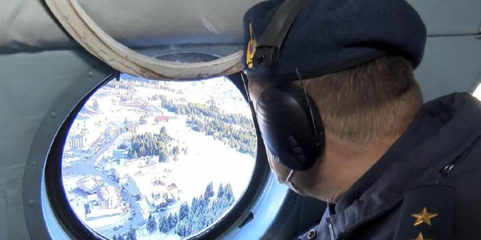 Uludağ'da helikopterli denetim