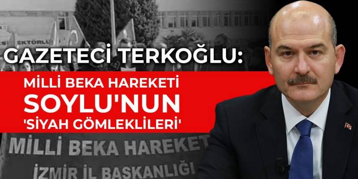 Gazeteci Terkoğlu: Milli Beka hareketi Soylu'nun 'Siyah gömleklileri'