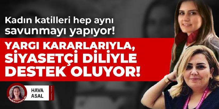Kadın katilleri hep aynı savunmayı yapıyor! Yargı kararlarıyla, siyasetçi diliyle destek oluyor!