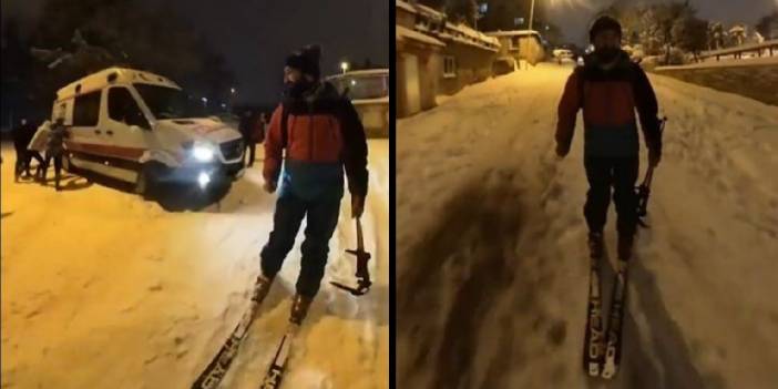 Avcılar'dan Firüzköy'e kayak yaparak gitti