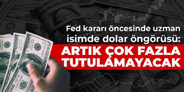 Fed kararı öncesinde uzman isimde dolar öngörüsü: Dolar artık çok fazla tutulamayacak