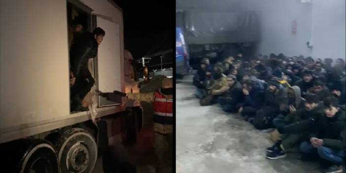 Buhar çıkan kamyon kasasında 174 kaçak göçmen yakalandı