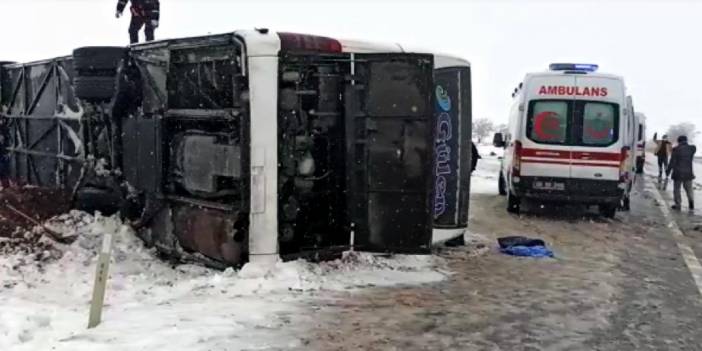 Yozgat'ta yolcu otobüsü devrildi: Ölü ve yaralılar var