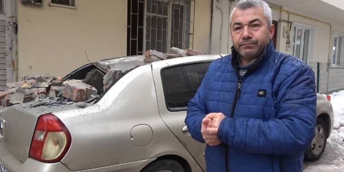 Tüm birikimiyle aldığı otomobilin üzerine balkon çöktü